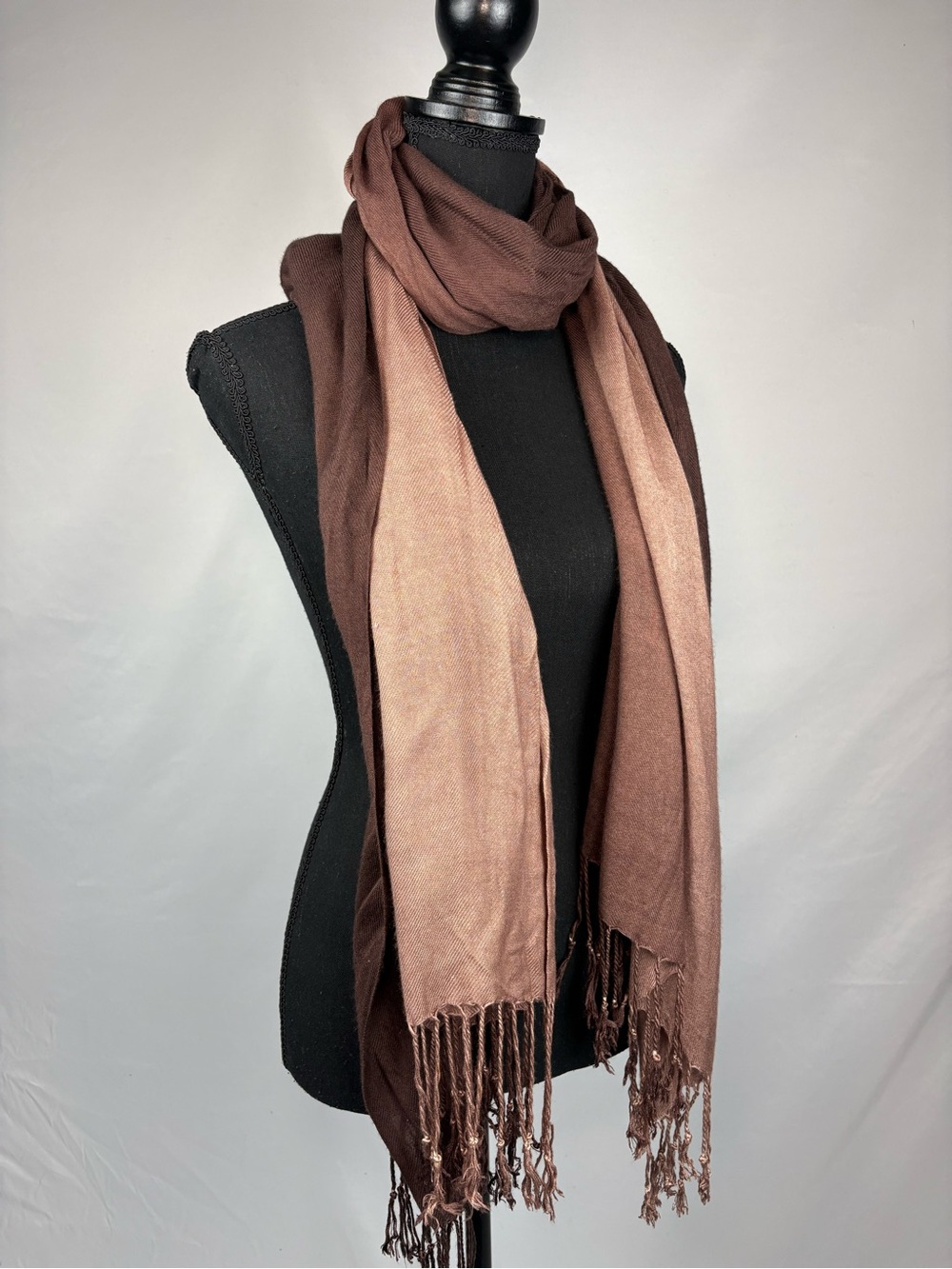 Brown Scarf Fringe Ombre